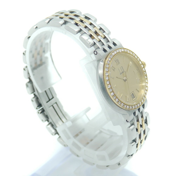 DUNHILL Elite Diamond Bezel 25QMTM Ladies Watch Quartz Roman Index - Picture 3 of 8